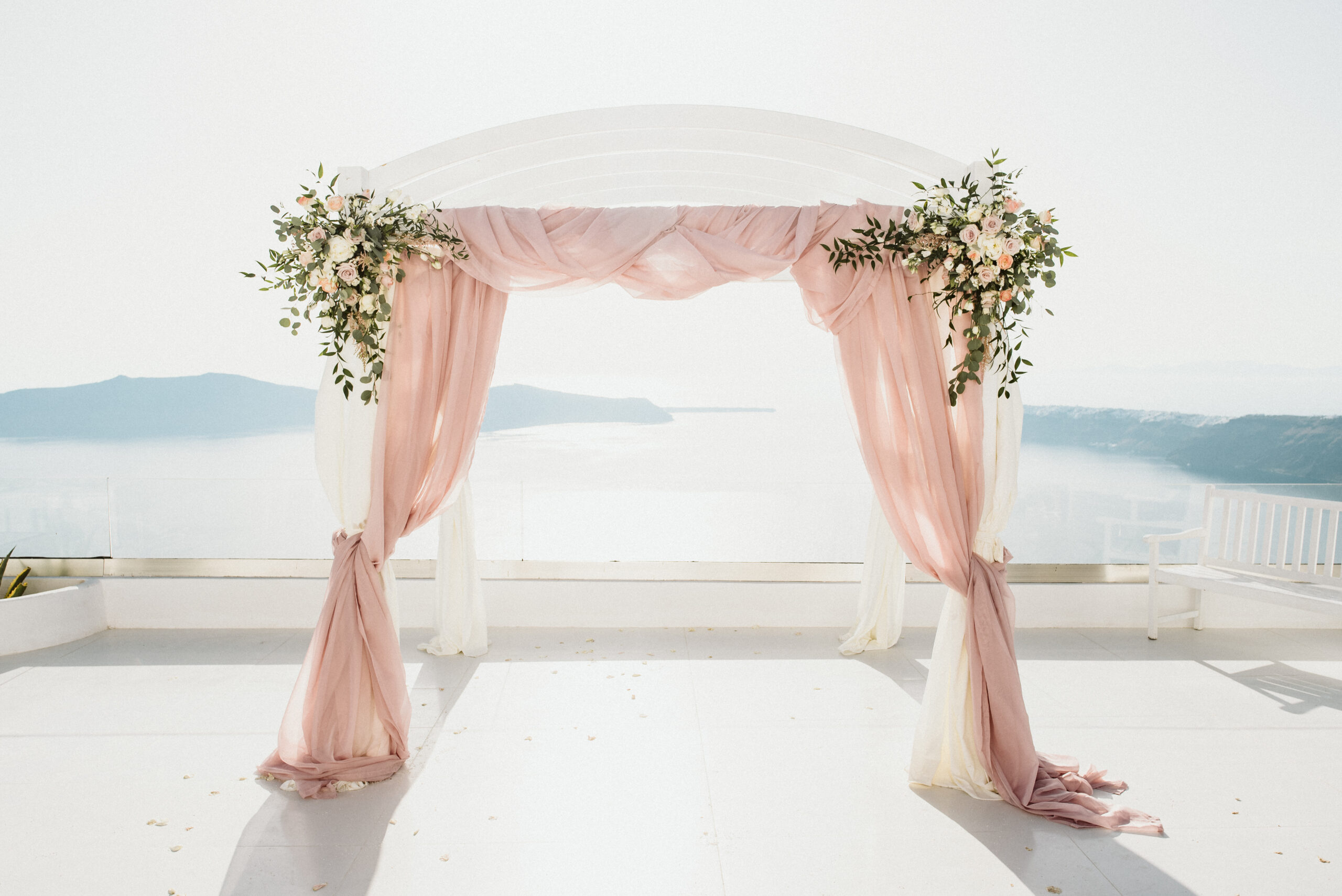 Andromeda Villas Santorini Wedding Terrace With Gazebo